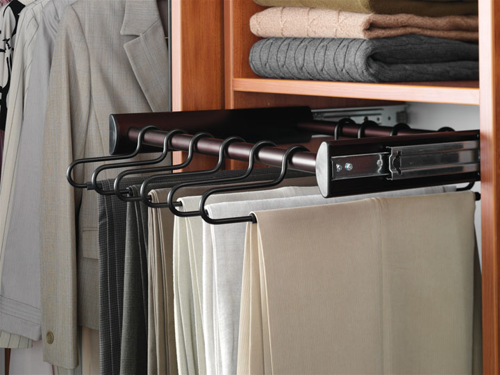 Closet Organizers - Custom Closet Accessory - Pull Out Pant Rack